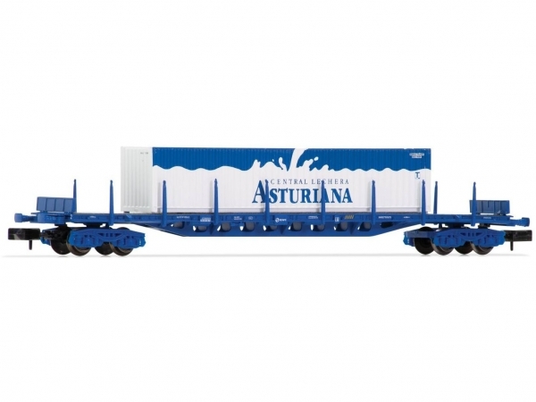 N E RENFE Containertragwagen Rgs, bel., 4A, L=131mm, Ep.V, " Asturiana ", etc...................