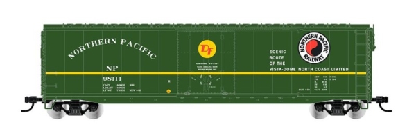 H0 US PRI Güterwagen ged., 98030, Schwenkschiebetüren, ohne Dachsteg, 4A, Ep.III- VI, " Northern Pacific, ", grün, L=178mm, etc..................................