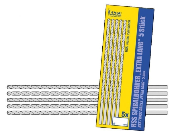 Werkzeug HSS Bohrer HSSL Spiralbohrer, L=100mm, D=1,5mm, extra lang, St.1x, etc...............................................................................................