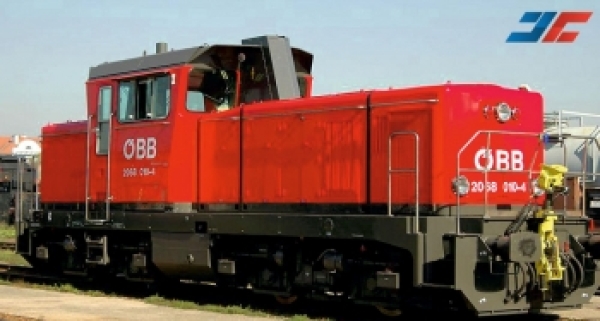 H0 A ÖBB Diesellokomotive BR 2068.010, 4A, Ep.VI, Metallgehäuse, Gehäuse rot. Fahrwerk Schwarz, " LOGO ",