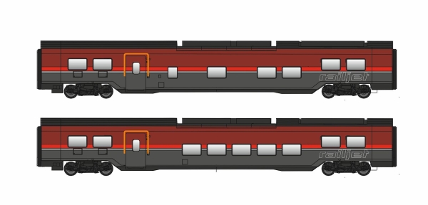 H0 A ÖBB Reisezugwagen Set 2x, Railjet Wagen Dani, 4A, Ep.VI, R3, Basic, etc..................................................