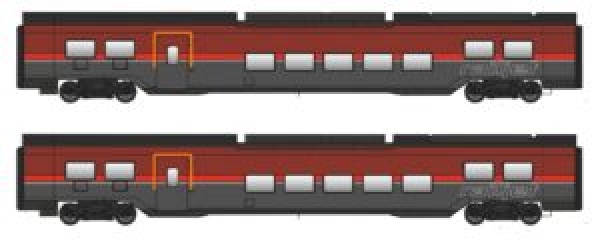 H0 A ÖBB Reisezugwagen Set 2x, Railjet Wagen Dani, 4A, Ep.VI, R3 ( 420mm ), Basic, etc................................................