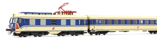 N A ÖBB Triebzug Rh 4010.29, 6teilig, 4A,  Ep.IV, elfenbein- blau, " Pflatsch ", etc..................