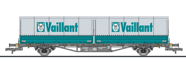 H0 D DB Containertragwagen Lgis 571, Nr.440 4 621 1, 2A Ep.IV, L= 196,5mm, " Vaillant " ,  etc.............................