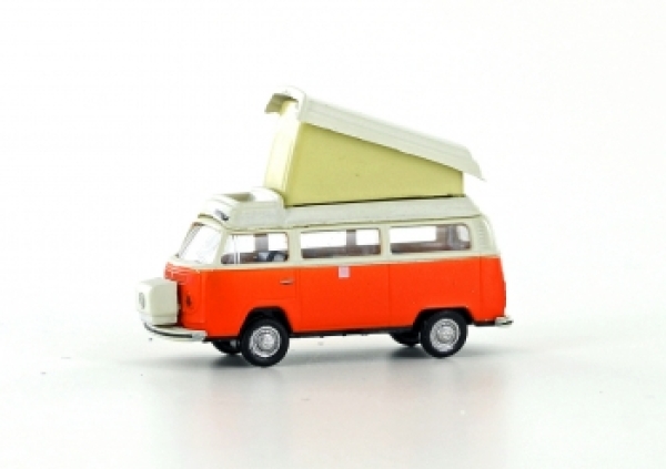 N Eu PKW Bus VW T2 Camper Orange- weiß  " Campingdach "