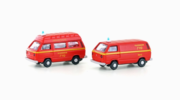 N Bus VW- Bus T3, Bus Feuerwehr Set 2x, L=30mm, etc.................................................................