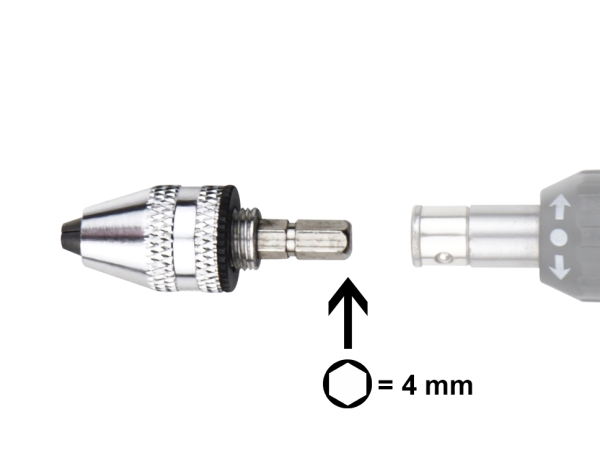 Werkzeug Kleinbohrmaschinen Zubehör Bohrfutter mit 4mm Sechkantschaft, passend für alle Schraubendreher mit Ratschen 4mm Sechskant, Spannbereich 0,3- 3,2mm, Lieferung ohne Schraubendreher, etc...............................................................