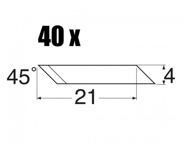 Werkzeug Ersatzklingen für NT- Cutter Präzisionsmesser, für MS407 MS 41, Ersatzklingen 45° St.40x, etc.......................................................................