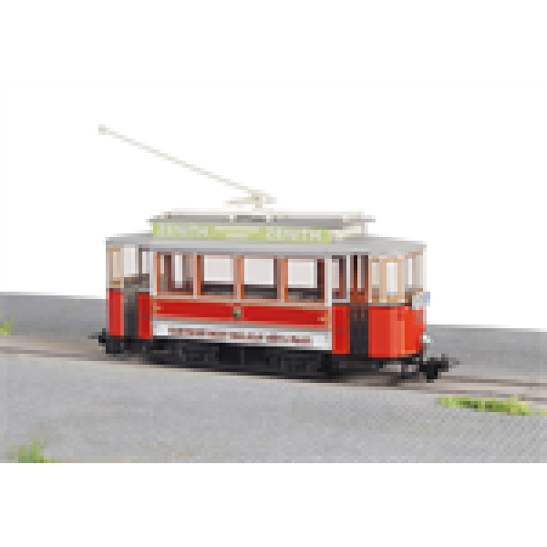 H0 Straßenbahn Prag, BS,  TW 109, rot- weiß, Standmodell, Dachwerbung, etc................