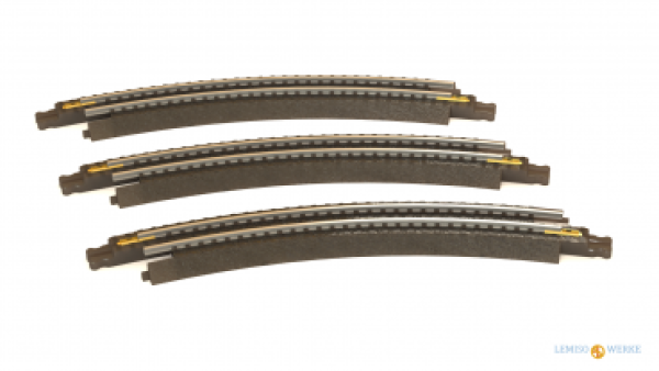 T Gleis gebogen Bettungsgleiskurve mit Betonschwellen, Kurve 3x R120mm 30°,etc...................................................................