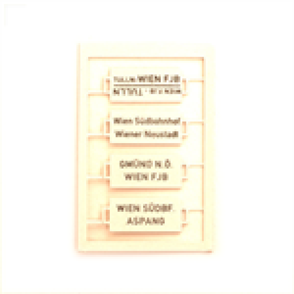 H0 Halling Tafeln Tafeln Zuglaufschilder " Rund um Wien ", Satz 1x 4St., etc...................