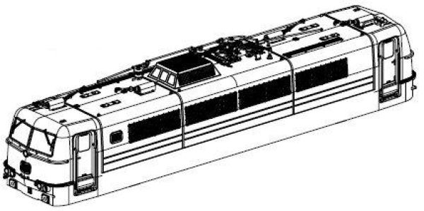 H0 Piko Ersatzteile D DB Elektrolokomotive E410 001, 4A, Ep.III, blau, Gehäuse, komplett, ohne Stromabnehmer, etc.........................................