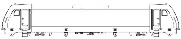 H0 Piko Ersatzteile S Elektrolokomotive Rh241, 4A, Ep.VI, Gehäuse dekoriert mit Fenster, etc.......................