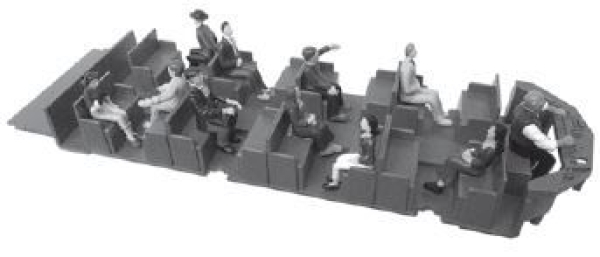 G Piko Ersatzteile D DB Elektrotriebwagen " Gläserne ", Ep.IV, Inneneinrichtung mit 10 Figuren+ Lokführer, etc.................