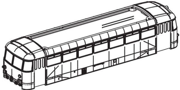 N Piko Ersatzteile Schienenbus- Beiwagen VS Gehäuse mit Fenster, etc.....................................................................