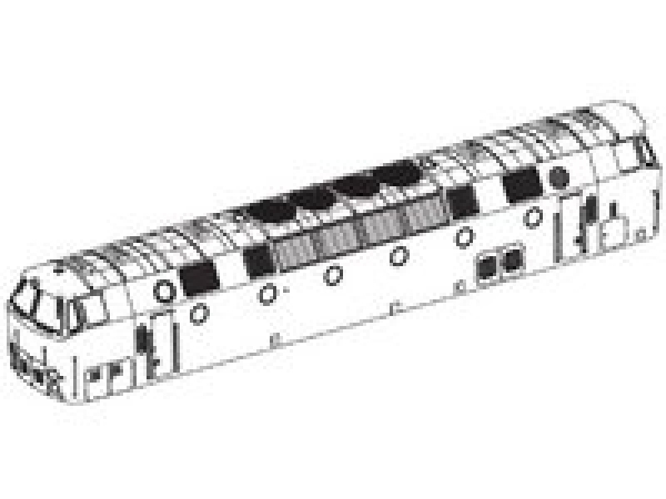 TT Piko Ersatzteile D DR  Diesellokomotive BR 119 Gehäuse dekoriert mit Fenster, etc.........................................................................................