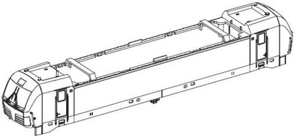 TT Piko Ersatzteile D PRI Elektrolokomotive BR 193 Gehäuse komplett, ohne Dach und ohne Pantographen, etc...........................................