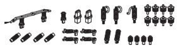 TT Piko Ersatzteile Ch BLS Elektrolokomotive Taurus, BR 187 002- 1, 4A, Ep.VI, Isolatoren/ Antenne, etc..................