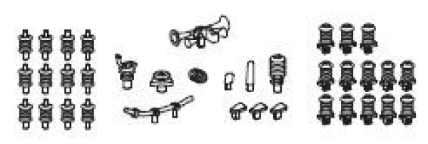 TT Piko Ersatzteile PRI Elektrolokomotive EU46, Vectron Cargounit, 4A, Ep.VI, Isolatoren, Hupe, Antennen, dachleitungen, etc..................