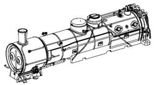 H0 Piko Ersatzteile PL PKP Dampflokomotive Tkt 1-63, 1D1, Ep.III, Kessel, komplett, ohne Rauchkammertür, etc............