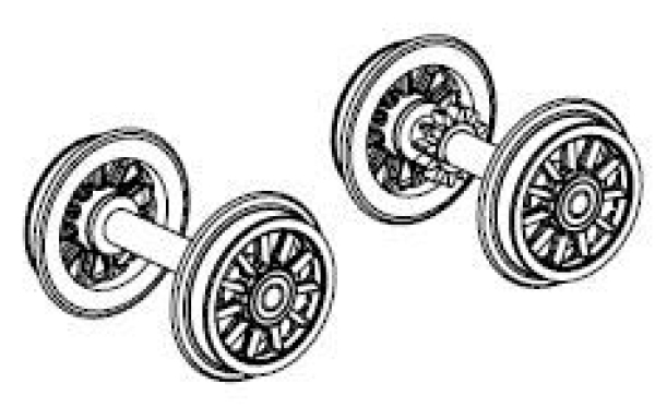 H0 Piko Ersatzteile D DB Dampflokomotive BR 03 088- 2, 2C1, Ep.IV, Radsatz Tender mit Zahnrad und Haftreifen, St.2, DC, etc............