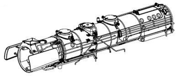 H0 Piko Ersatzteile D DR Dampflokomotive BR 03 2128- 1, 2C1, Ep.IV, Kessel komplett, ohne Schornstein, etc...........