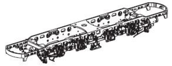 H0 Piko Ersatzteile A ÖBB Elektrolokomotive BR 1018 ..., Ep.IV, L= 194mm, Rahmenblende mit Anbauteilen, etc..........