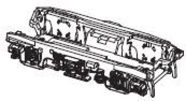 H0 Piko Ersatzteile D DB Elektrolokomotive BR 140 196- 7, 4A, Ep.IV, beige- blau, Drehgestell mit Kleinteilen, hinten, etc...... ....