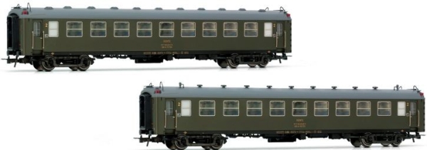 H0 E RENFE Reisezugwagen Set 2x, 5000 Kl.2, grün, 4A, Ep.IV, etc................