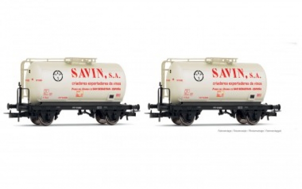 H0 E RENFE Kesselwagen Set, 2teilig,   2A, Ep.III, " Savin ", etc...............