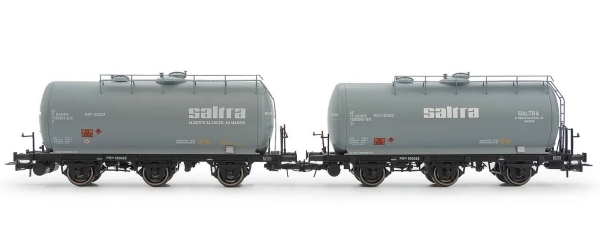 H0 E RENFE Kesselwagen Set 2x, mit Bremserbühne, 3A, Ep.III- IV, " Savesa ", etc........................................