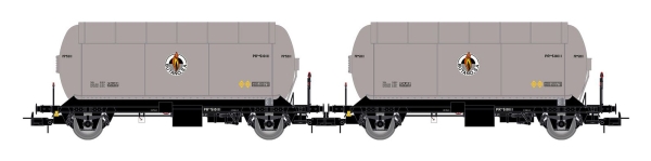H0 E RENFE Gaskesselwagen Set 2x, mit Bremserbühne, 2A, Ep.IV, " Butan S.A.", silber- schwarz, etc.................................