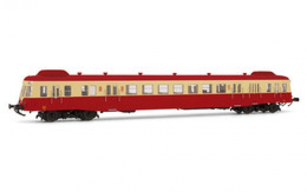 H0 F SNCF Dieseltriebwagen R X2400, 4A, Ep.III, mit Abgasleitbleche, Sound, Dach rot, beige/ rot