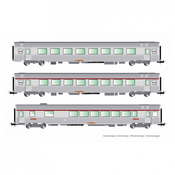 H0 F SNCF Personenwagen Set 3x, Vru, A8u, A8Tu, 4A, Ep.IV,  etc........................