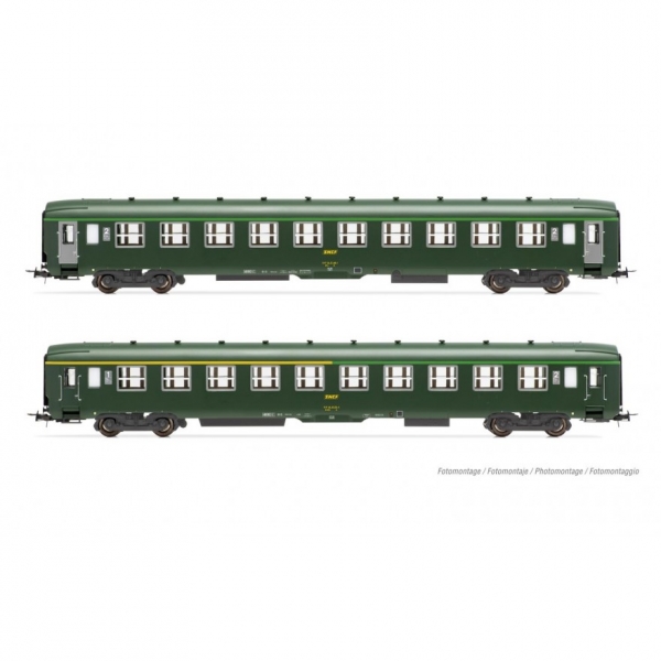 H0 F SNCF Reisezugwagen Set 2x, DEVA0, 4A, Ep.IV, grün ,etc.......................
