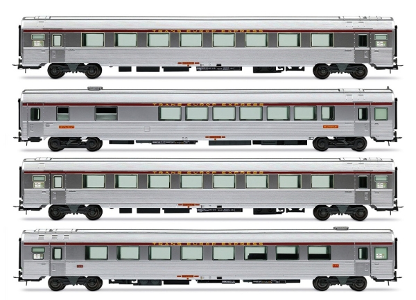 H0 F SNCF Reisezugwagen Set 4x, 4A, Ep.IV,  " TEE Jules Verne 1 ", etc........................