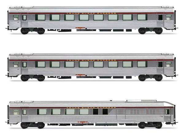 H0 F SNCF Reisezugwagen Set 3x, 4A, Ep.IV,  " TEE Jules Verne 2 ", etc......................