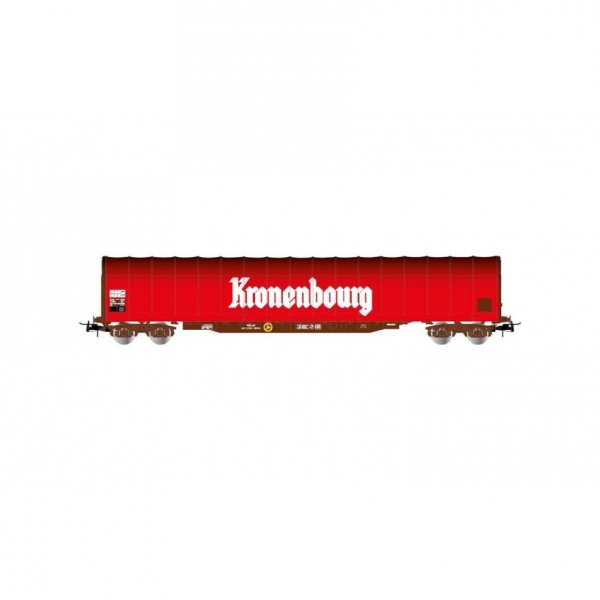 H0 F SNCF Schiebeplanenwagen Rils, 4A, Ep.V,  rot,  " Kronenbourg   " , etc.................................