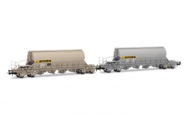 H0 F VTG France Schwenkdachwagen Taoos- Set 2x, " Simortra ", 4A, Ep.V, grau, etc................................
