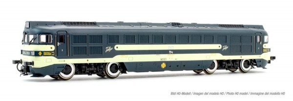 N E RENFE Diesellokomotive 353 003, 4A,  L= 118mm, Ep.IV, Virgen del Yugo, dig., blau/ beige, etc.....................