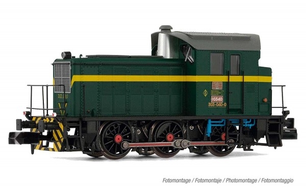 N E RENFE Diesellokomotive 303 040 0, 3A,  Ep.IV, dunkelgrün/gelb, dig.,  etc.....................