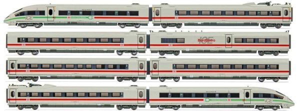 N D DB Triebzug ICE 4320, 8teilig, 4A, L= 1250mm,  Ep.VI, grün/ roter Streifen, Klimaschützer, etc........................