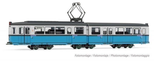 N D Heidelberg Straßenbahn Duewag GT6, 4A, Ep.IV, blau/ weiß, DCC Decoder, etc.....................