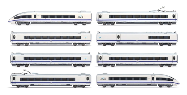 N E RENFE Elektrotriebzug teil.8x, AVE S 103, 4A, Ep.V, blau, L= 1250mm, Sound, etc......................................................
