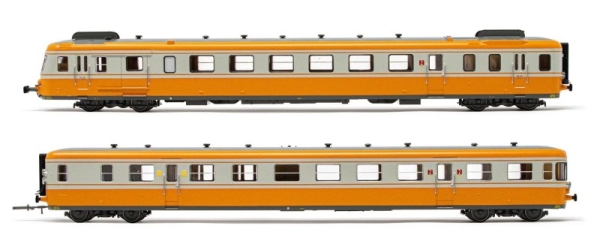 N F SNCF Dieseltriebwagen RGW II, 2teilig, 4A, Ep.IV, orange- betongrau, L= 329mm, R'=192mm, Sound, etc...................................