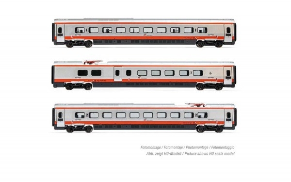 N I FS Ergänzungs- Set 3teilig, Mittelwagen, ETR 610, 4A, Ep.VI, Frecciargento, etc............................