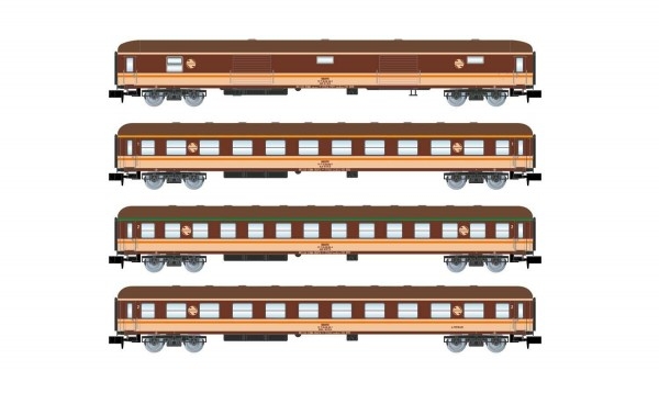 N E RENFE Personenwagen Set 4x, 8000, xDD, xAA, xBB, xBBL, 4A, L=660mm, Ep.IV, " strella ", etc.............................