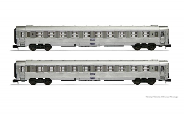 N F SNCF Personenwagen Set 2x, Inox,  L=314mm,  4A, Ep.III,  etc...................