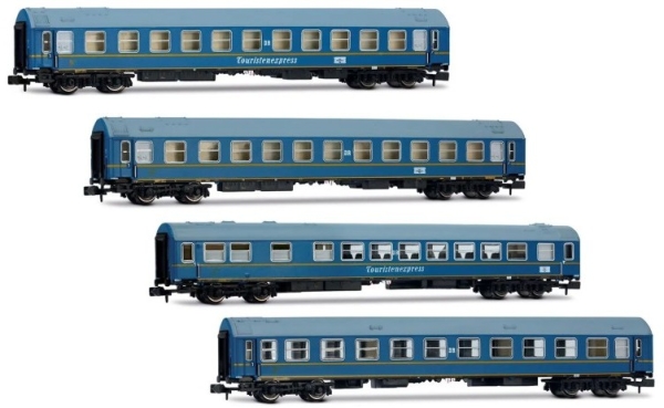 N D DR Reisezugwagen Set 4x, 4A, Ep.III, blau, " Touristen- Express, etc..............................