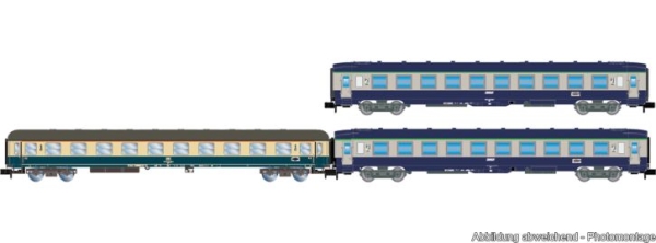 N D BRD DB Reisezugwagen Set 3x, 4A, Ep.IV, R0 192mm, L=495mm, " Paris- Berlin- Warschau ", etc...........................